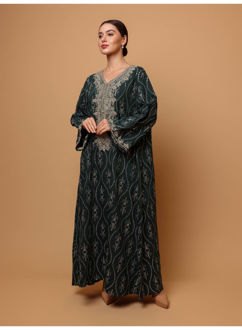 Ikkxa Hadeel Jalabiya IK7004 Green - Image 3